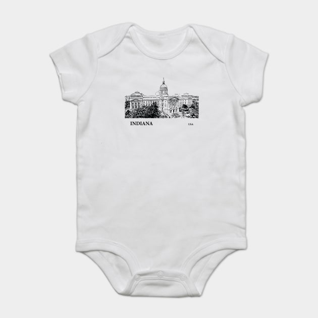 Indiana State USA Baby Bodysuit by Lakeric
